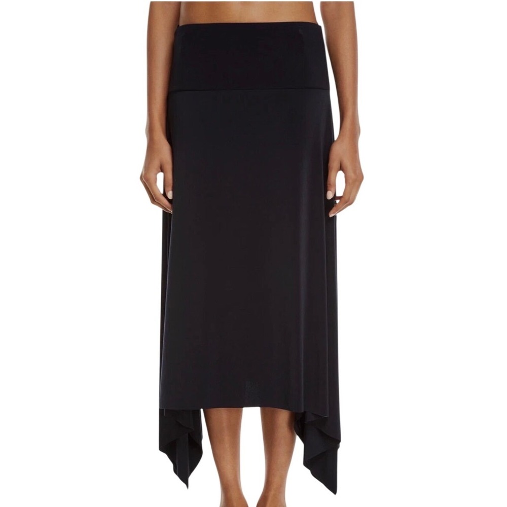 Magicsuit Black Handkerchief Hem Swim Skirt Cover Up Solid Draped Asymmetrical M